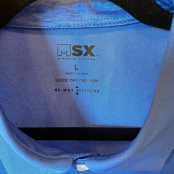 Men's Warehouse MSX Michael Strahan Blue Polo Shirt large NWT - Picture 4 of 10
